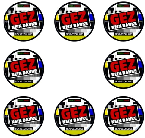 Sammys Shirt Store 24 Stück Aufkleber 4cm rund GEZ Nein Danke Sendeschluss Staatsfunk Sticker Sparpack gut haftend Aktiv Werden 4 cm