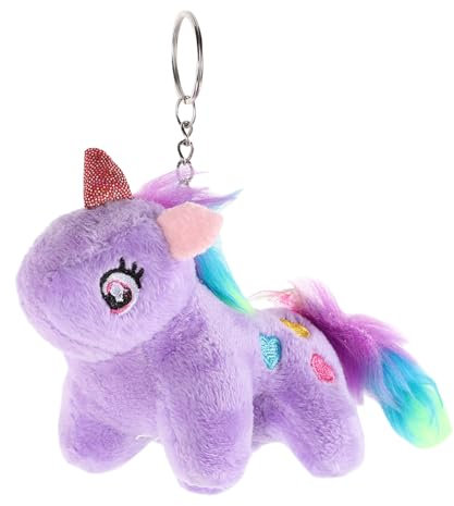 VICASKY Porte-clés Licorne Cadeaux d'anniversaire Peluche pour filles Licorne Sticky Doudou pour la Saint-Valentin Pour Alliage Violet
