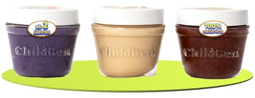 ChildGen Knete Play Dough, ungiftig, 100% natürliche Inhaltsstoffe, vegan Knete, Lebensmittelqualität, Kinderknete, Knete ab 2 Jahre, Knetezubehör, Knetset, Knete -Set, Spielknete - 3 x 125g