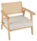 RELAX4LIFE Relaxsessel, Rattansessel mit Rattan-Rückenlehne, Loungesessel mit gepolstertes Kissen, Armlehnensessel aus Massivholz für Schlafzimmer, Wohnzimmer, Esszimmer, 67,5 x 73 x 73 cm, Natur