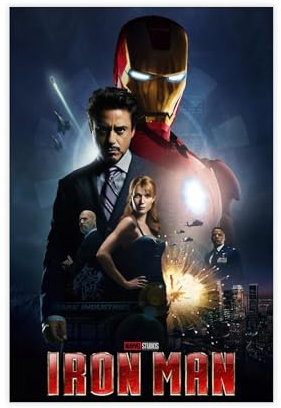 qdfaec Iron Man Leinwand-Poster, Wandkunst, Dekordruck, Bild Gemälde für Wohnzimmer, Schlafzimmer, Dekoration, 30 x 45 cm