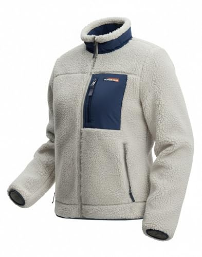 Pioneer Camp Veste Polaire Femme à Col Montant - 550g Ultra Épaisse, Anti-Vent - Pour Randonnée, Ski, Alpinisme - Tissu Haute Densité Anti-Bouloche - Pochettes Zippées, Ourlets Élastiques