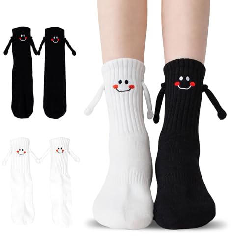 Shyllin Lustige Geschenke, Geschenke für Beide, ein Verrücktes Paar, Magnetische Socken, Crazy Happy Socks Herren 43-46 Damen 39-42, Lustige Socken, für Freunde Partner Paare