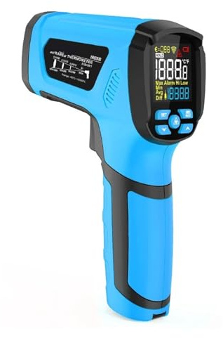 Thermomètre Infrarouge de-40 à 2000 degrés 2, Double thermomètre for Barbecue, Cuisine, Pizza, réfrigérateur, climatisation