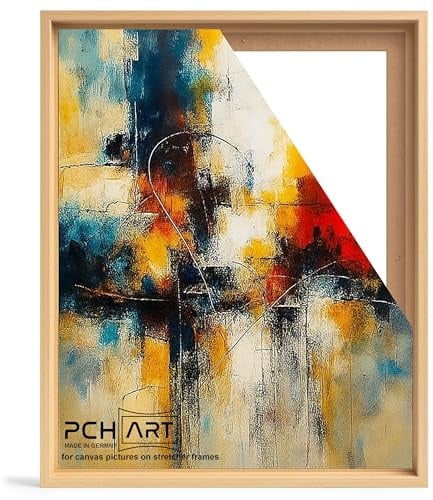 PCH[art] Schattenfugenrahmen in Buche Optik für Leinwandbilder auf Keilrahmen|Größe: 60x80 cm| Rahmen ohne Glas und Rückwand