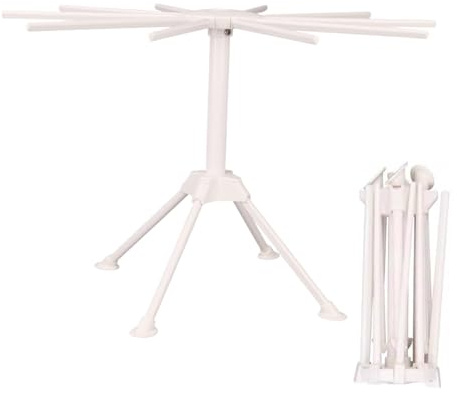 Nudel-Trockengitter - Spaghetti-Nudelhalter mit 10 Armen, Trockner mit klappbarem Ständer, stabiles und platzsparendes Küchenhilfendesign, ideal zum Trocknen von selbstgemachten Nudeln