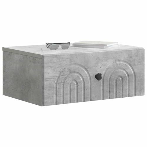 vidaXL Wandmontierter Nachttisch 2 pcs Betongrau 49 x 34,5 x 20 cm, Wohnzimmer Aufbewahrung, Vintage Stil Schrank, Wandmontage, praktische Lösungen, platzsparendes Möbel