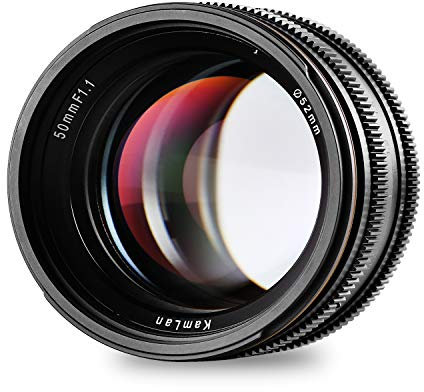 Kamlan 50mm F1.1 APS-C Große Blende Manueller Fixfokus Objektiv, Standard Prime Lens für Canon EOS-M Mount Spiegellose Kamera