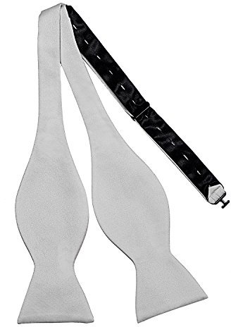 DonDon Herren Fliege zum Selberbinden Schleife Querbinder passend zu Anzug und Smoking - Silber-Grau