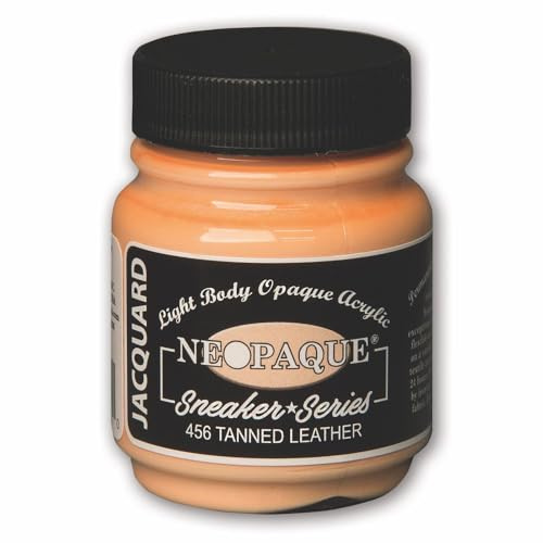 Jacquard Neopaque Acrylic Paint for Footwear Customisation, Opaque Leather and Fabric Coating, Flexible Non-Cracking Formula for Artist Sneakers, Tanned Leather, 66.54ml