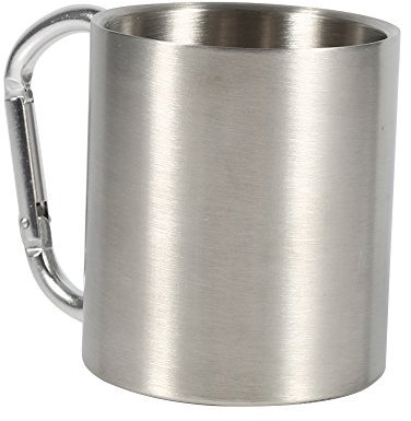 Fdit Tazza Classica Portatile da Viaggio in Acciaio Inox Tazza da Campeggio con Moschettone Escursionismo da Campeggio Sport Acquatici con Manico