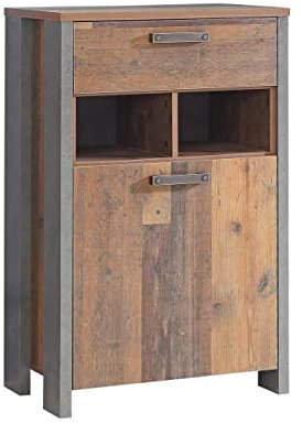 Schuhschrank Kommode Clif 1-TRG. Optik: Old Wood Vintage von Forte