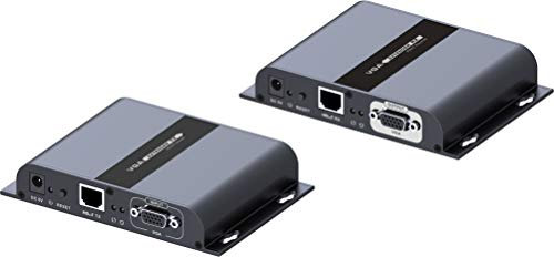 PremiumCord VGA Extender bis zu 120m über LAN, TCP/IP, HDBitT, 1 Sender an viele Empfänger, Metallgehäuse, Kompatibel mit Full HD 1080p, 3D, Dolby-True HD
