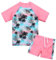 ZNYUNE Mädchen Zweiteiliger Badeanzug Stoffdruck Kinder Schwimmanzug Badehose Badebekleidung UV-Schutz 50+ Badeset Rash Guards Bademode S200 CocoTree 8A