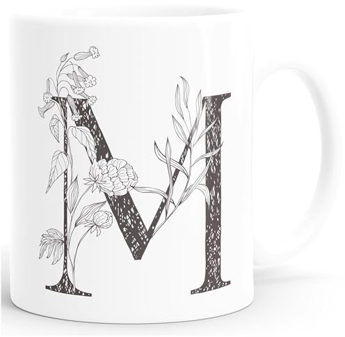 SpecialMe® personalisierte Namenstasse Monogramm Initiale personalisierte Geschenke M weiß Keramik-Tasse