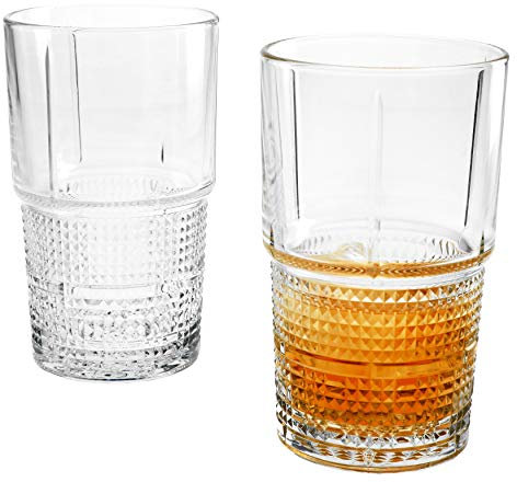 Novecento - Set di 2 bicchieri da long drink, 405 ml, per cocktail