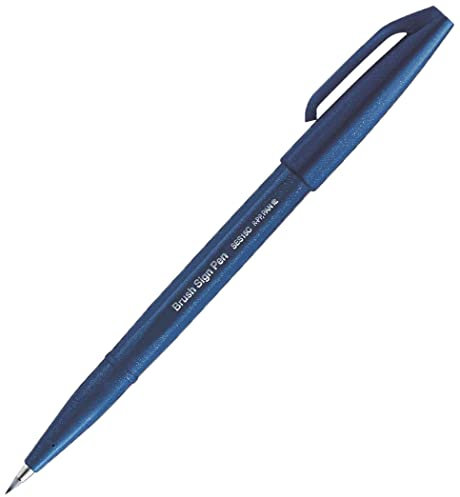 Pentel SES15C-CAX Brush Sign Pen nachtblau, Faserschreiber, pinselähnliche Spitze, 1 Stück