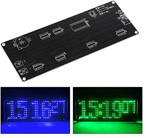 Garsent Kit LED-Uhr, 5V Digital Electronic DIY Clock Kit in Acryl Aussehen mit Temperatur Prompt für DIY.