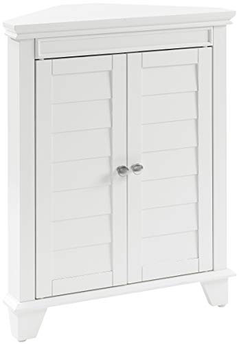 Crosley Furniture Lydia Eckschrank und Badezimmer-Organizer mit Regalen, Weiß