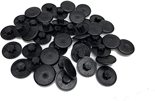 50 Stück Abdeckkappen SW4 für Innensechskant M5, Durchmesser 11mm (Schwarz)