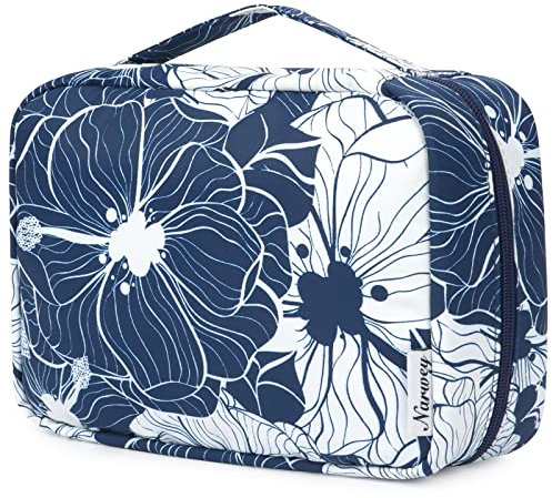 Kulturtasche Damen - Kulturtasche Zum Aufhängen, Kulturbeutel für Damen & Herren Kosmetiktasche - Waschtasche (Blauer Lotus)