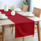 Encasa Chemin de Table Taille 32x304 cm | Tissu en Toile de Coton | Couleur Unie Rouge foncé | Lavable en Machine et Durable