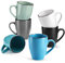 vancasso MODA Lot de 6 tasses à café en faïence - 340 ml - Avec anse - Grandes tasses à expresso - Convient pour différentes boissons - Multicolore