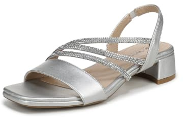 LifeStride Womens Joy Strappy Heeled Sandal, Silver, 8.5 Wide US