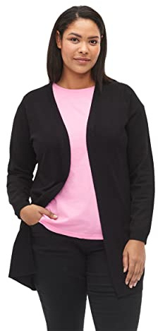 Zizzi Damen Große Größen - Strickjacke Lang - Bequemer Cardigan - Damenstrickjacke Langarm mit Taschen - aus Weicher und Elastischer Viskosemischung - Plus Size Mode Größe 42-60