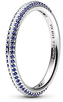 PANDORA ME Blue Pavé Ring Größe 52 aus Sterling-Silber mit künstlichen Kristallen, Ausschließlich Kompatibel ME, 199679C03-52