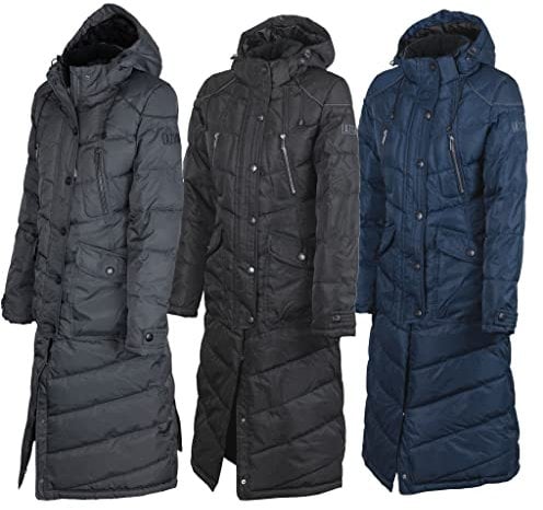 Lazura - Winter Reitmantel Sophia für Damen | wasser- & windabweisend | wattierter Damen Wintermantel | atmungsaktiver Steppmantel | Reitbekleidung in Asphalt | Größe L