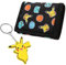 Pokemon Geldbeutel Kinder Jungen und Mädchen Cute Wallet Geldbörse Jugendliche mit Kartenfächern Münzfach und Schlüsselanhänger für Kinder (Schwarz/Gelb)