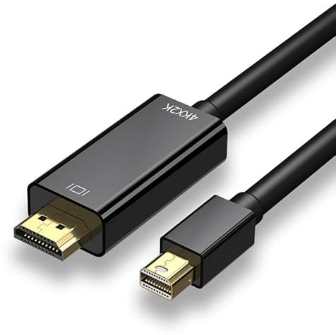 Cavo Mini DisplayPort a HDMI, cavo Mini DP a HDMI, connettori placcati oro Thunderbolt, trasmissione digitale HD 4K, compatibile con iMac, MacBook Air/Pro, Surface Pro/Dock, Monitor, Proiettore 1,8 m
