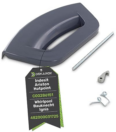 DEKAROX Tirador de puerta para Indesit Hotpoint Ariston C00286151 Whirlpool Bauknecht Ignis 482000031725 para lavadoras como WMG WMD WML FMG FMD