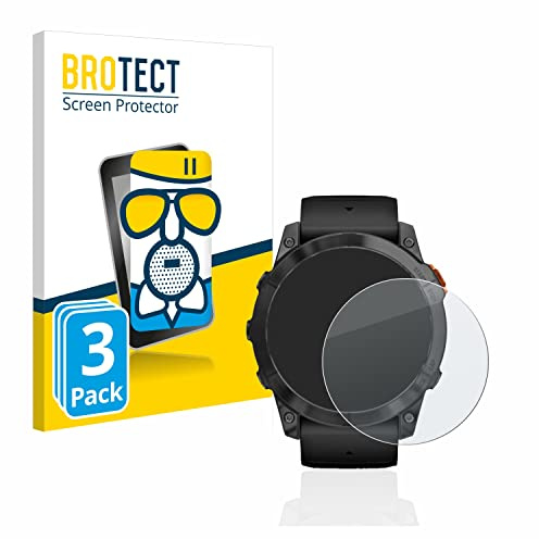 BROTECT Entspiegelungs Schutzglas für Garmin Fenix 7X Pro Solar (51 mm) (3 Stück) Schutzfolie Panzer Folie Glas Matt [Kratzfest 9H, Anti-Reflex]