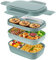 JSCORES Lunch Box Adults,1900ml Bento Box for Kids and Adults,Leak-Proof Bento Lunchbox for Work Picnic Office School(A-Blue)