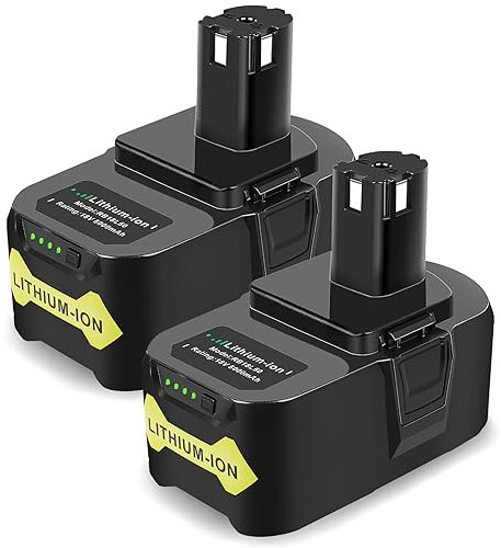 ASUNCELL 2 Pack RB18L50 Battery Replacement for Ryobi 18V Battery, 18v 5.0Ah P108 Li-ion Battery for Ryobi BPL-1815 BPL-1820G BPL1820 BPL18151 P102 P103 Cordless Power Tool (with Indicator light)