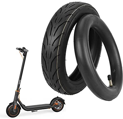 ZAITUO 10 x 2,125 10 Zoll Gummi-Luftreifen + 25,4 cm Butylkautschuk-Innenschlauch Ersatz für Segway Ninebot F Serie (F20 F25 F30 F40) D28U Elektro-Tretroller-Reifenteile (Schlauch + Reifen x1)