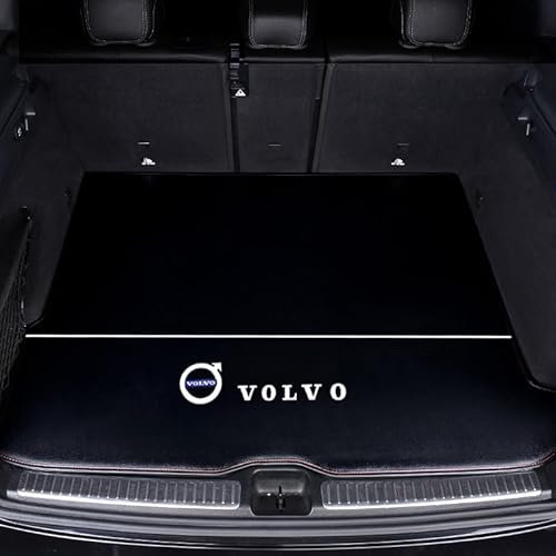 NGANOH Auto Leder Kofferraummatte für Volvo XC60 I 2008-2017, Wasserdicht Antirutsch Kofferraumwanne Schutzmatte, Flacher Stil Kofferraummatte,G Black