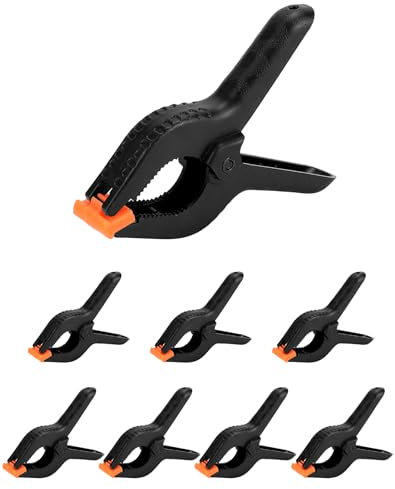 QWORK® 8 pezzi Morsetti a Molla in Nylon - 6 Pollici 15.5 cm - per Fai da te, Falegnameria, Studi Fotografici, Telone