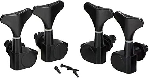 TsoLay 2+2 Versiegelte Bass Gitarren Abstimmung Wirbel TöNe 2R2L Mechaniken für PräZision Bass und, Schwarz