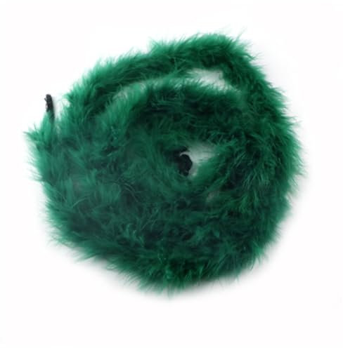 Wisafory Federboa 2M Flauschige Feder Girlande Federschal Federboa zum Basteln Nähen Feder Boa Kostüm Zubehör für Hochzeit Karneval Mottoparty Weihnachten Party Dekoration Dunkelgrün
