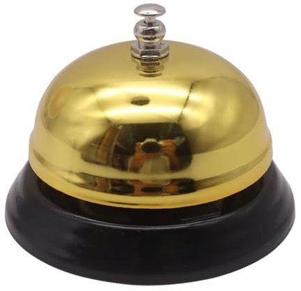 mimika Cloche de Bar | Table d'appel de Bureau Cloche en métal - Sonnette de réception Portable, Sonnette de comptoir, Sonnette de Service de Bureau pour Bars, Bureaux, hôtels, comptoirs, Cuisines,