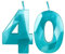 Teal Blue 40th Birthday Candles for Cake, Number 40 Candle for 40th Birthday Decorations, 3D Design Cake Topper Decor for Women Men Birthday Theme Party Weddings Anniversary Celebration Supplies