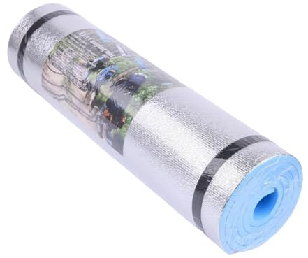 Milageto 180 x 50 cm, Eva-Schaumstoffunterlage, Campingmatte, Isomatte, multifunktional, weich, rutschfest, Yogamatte, wasserdicht, für Picknicks, Reisen, Blau