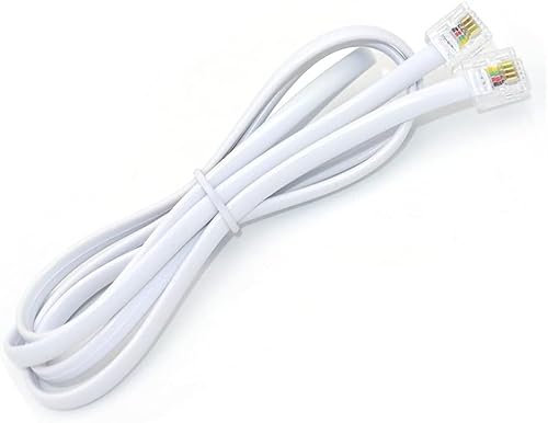 RUITEXUN Cavo di Prolunga Telefonico RJ11, 1,5 m, per Telefono Fisso, Fax e Modem (Bianco)