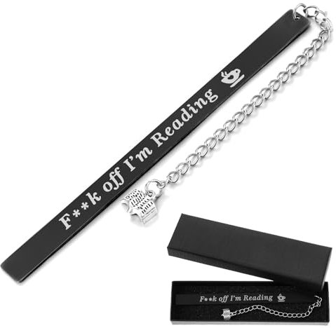 AOZUO Lustiges Lesezeichen Geschenk, Metall Lesezeichen Dark Romance Lesezeichen mit Maßstab Lineal Leser Lesezeichen mit Quasten Anhänger Geschenkbox für Bücherfreunde (Schwarz)