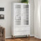 ShGaxin Vitrinenschrank MOLDE Weiß 90x35x175 cm Massivholz Kiefer, Vitrine, Schrank Regal, Sammlervitrine, Schmuckvitrine, Manga Regal