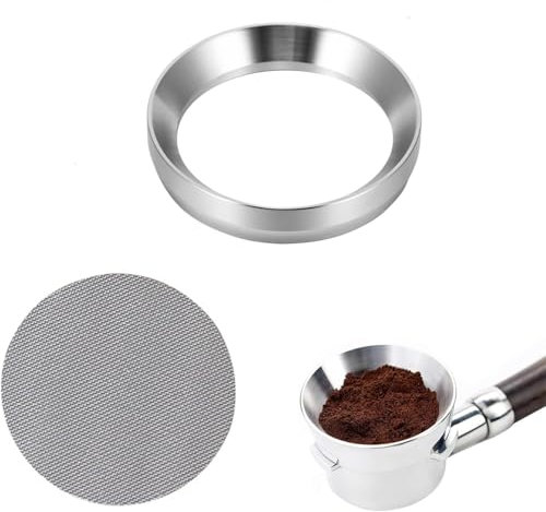 Coffee Dosing Rings,51mm Espresso Dosing Funnel & 51mm Puck Screen, Magnetic Coffee Dosing Ring 304 Stainless Steel,Reusable 1.7mm Thickness 150μm Espresso Puck Screen Coffee Maker Accessory