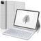 SENGBIRCH Keyboard Case for iPad Pro 12.9 2022 6th Generation / 2021 5th Generation,UK Layout Detachable Keyboard Case for iPad Pro 12.9 Inch 2020/2018 4th Gen/3th, White Gray